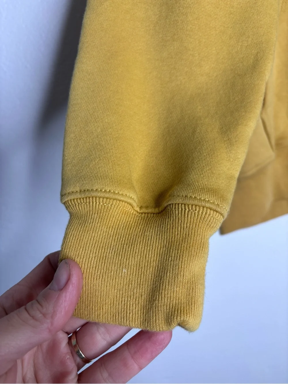 Gap Vintage Soft Varsity Hoodie Honey Gold Navy Size M EUC